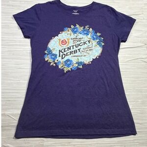 Kentucky Derby 2019 Churchill Downs Purple Graphic‎ T-Shirt Womens Large Rose
